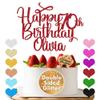 Cake Topper Personalised Cake Topper Happy Birthday Cake Toppers Birthday Cake Toppers Cake Decorations for Any Name Any Age 1st 13th 16th 18th 21st 30th 40th 50th 60th 70th(Red) view 4