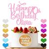 Cake Topper Personalised Cake Topper Happy Birthday Cake Toppers Birthday Cake Toppers Cake Decorations for Any Name Any Age 1st 13th 16th 18th 21st 30th 40th 50th 60th 70th(Baby Pink) view 4