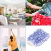 M METERXITY 2 Pack Dust Removal Gloves - Household Plush Mitten, Soft & Fluffy, Apply to Kitchen/Garden/Room (9.06 x 6.3 Inches, Blue White) view 2