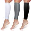 3 Pairs Calf Compression Sleeves for Men And Women Football Leg Sleeve Footless Compression Sock for Running Athlete Cycling (Black, White, Gray, Small), Black, White, Gray, S view 1