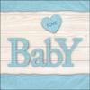 20 Napkins Baby on Wood Blue | Birth | Baby Shower | Christening | Table Decoration | Decoupage | Napkin Technology 33 x 33 cm view 1