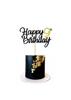 Happy 9th Birthday Cake Toppers Glitter 9th Anniversary Cake Topper 9 Years Loved Bday Decorations 9 Gold Birthday Cake Decorations Nine Party Supplies for Women Men(Black Gold) view 4