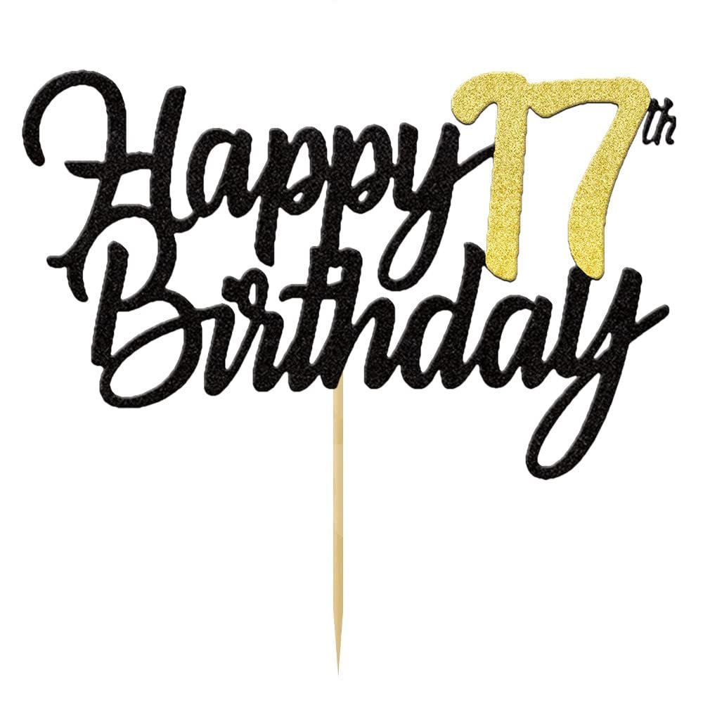 happy 17th birthday cake topper