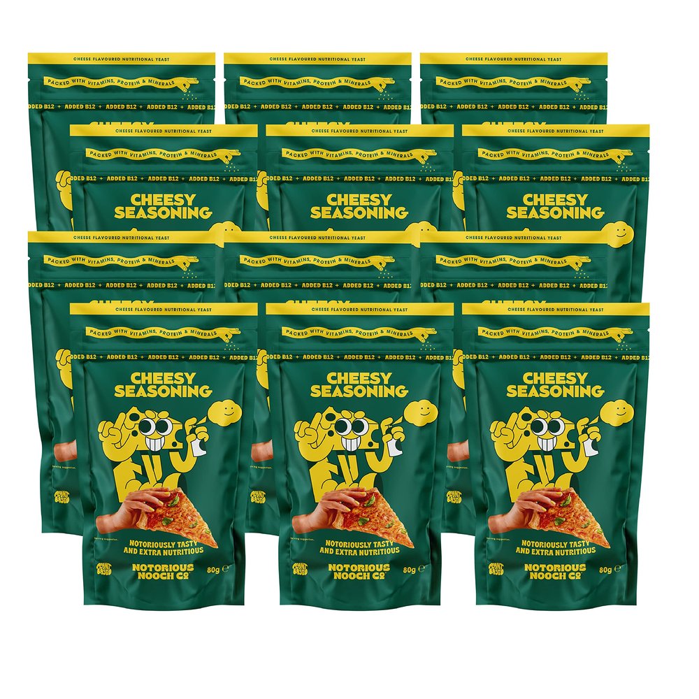NOTORIOUS NOOCH CO - Cheesy Flavour Vegan Food Seasoning - Plant-Based Nutritional Yeast - Pack of 12
