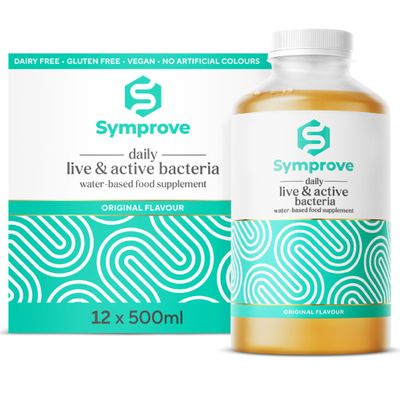 Symprove Probiotic, Original Flavour, Fermented to a Level of at Least 10 Billion CFUs per 70ml Shot, Water-Based, Dairy & Gluten Free, Vegan (12 x 500ml)
