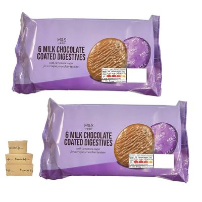 M&S Milk Chocolate Coated Digestives 190g - 2 pack