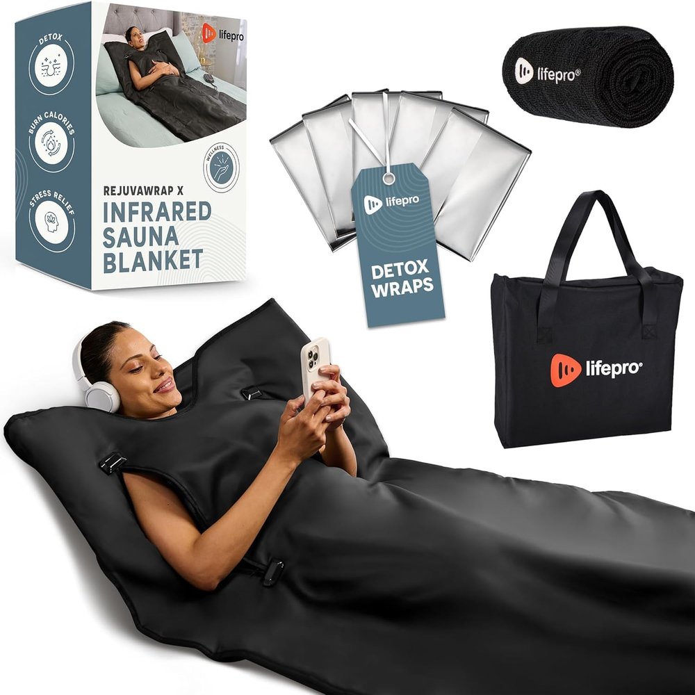 LifePro Infrared Sauna Blanket for Detox & Relaxation  Portable Far Infrared at Home Sauna for Detox, Muscle Tension Release and Recovery  RejuvaWrap Series with Adjustable Heat Settings