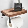 Sudemota Black Walnut Foldable Towel Bar Rack, Bathroom Accessories Wall Mount, Toilet Brush Robe Hook Toilet Paper Holder bathroom (Color : Single Flat Tissue Holder) view 2