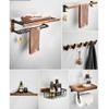 Sudemota Black Walnut Foldable Towel Bar Rack, Bathroom Accessories Wall Mount, Toilet Brush Robe Hook Toilet Paper Holder bathroom (Color : Single Flat Tissue Holder) view 4