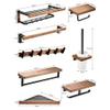 Sudemota Black Walnut Foldable Towel Bar Rack, Bathroom Accessories Wall Mount, Toilet Brush Robe Hook Toilet Paper Holder bathroom (Color : Concave Shelf With Rod 50cm) view 4