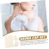 FRCOLOR Sauna Cap Set Lightweight Sauna Hat Portable Mittens Comfortable Hat Pad Bathroom Supplies Hair Protecting Bathing Accessories Set view 4