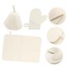 FOMIYES Sauna Cap Set for Men Felt Protective Cap Sauna Gloves and Hat Set for Bathing Comfortable view 3
