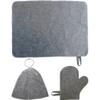 FOMIYES 1 Set Felt Sauna Set Hats for Men Fashionable Cap for Men Fashion Hats for Men Mens Shower Cap Banya Gloves for Men Household Felt Hat Simple and Accessories view 1