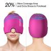 ONLYCARE Migraine Relief Cap, Upgraded Odorless Migraine Ice Head Wrap, Headache Relief Hat for Migraine, Rosy Red view 3
