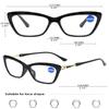 KOOSUFA Cat Eye Reading Glasses Blue Light Blocking Fashion Crystal Frame Computer Readers Eyewear Eyeglasses for Women 6 Colors Set 3.0 view 3