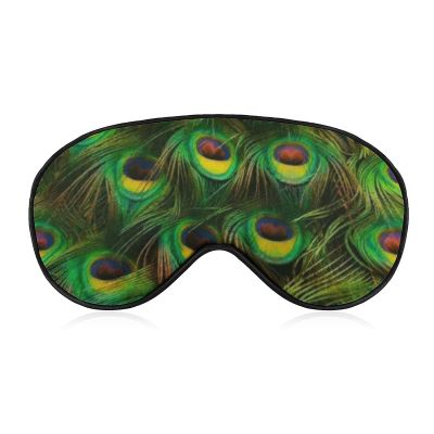 Eye Mask Comfortable & Super Soft Sleep Mask with Elastic Strap for Naps Travel Dry Eye, Sleeping Eye Mask Eye Cover Exotic Psychedelic Peacock Feather Art Eye Cover