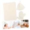 Beavorty 1set Sauna Hat and Protective Cap Set Lightweight Felt Sauna Accessories for Hair for Spa and Home Use Fits Women White view 3