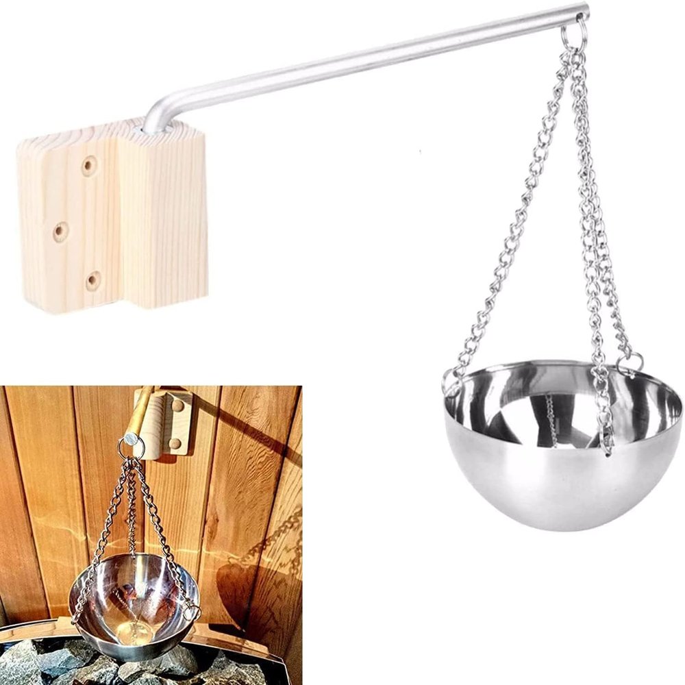 OKJHFD Sauna Oil Cup Cornucopia,Stainless Steel Sauna Aromatherapy Bowl Cup Aroma Essential Oil Bowl Cup Sauna Room Accessories