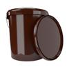 100 x Buckets with Lids, 16 Litres, Brown, Food-Safe, Airtight and Stable, Empty Bucket with Handle and Closure Lid for Food, Chemistry, Wall, Paint, Washing Powder, Adhesives view 2