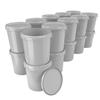 20 x buckets with lid, 16 litres, grey, food-safe, airtight and stable, empty bucket with handle and closure, lid for food, chemistry, wall, paint, washing powder, adhesives view 1