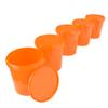 5 x Bucket with Lid, 16 Litres, Orange, Food-Safe, Airtight and Stable, Empty Bucket with Handle and Closure Lid for Food, Chemistry, Wall, Paint, Washing Powder, Adhesives view 1