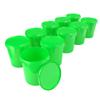 10 x buckets with lid, 16 litres, green, food-safe, airtight and stable, empty bucket with handle and closure, lid for food, chemistry, wall, paint, washing powder, adhesives view 1