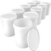 10 x buckets with lid, 16 litres, white, food-safe, airtight and stable, empty bucket with handle and closure, lid for food, chemistry, wall, paint, washing powder, adhesives view 1