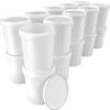 20 x buckets with lid, 16 litres, white, food-safe, airtight and stable, empty bucket with handle and closure, lid for food, chemistry, wall, paint, washing powder, adhesives view 1