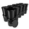 100 x buckets with lid, 16 litres, black, food-safe, airtight and stable, empty bucket with handle and closure, lid for food, chemistry, wall, paint, washing powder, adhesives view 1