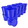 100 x buckets with lid, 16 litres, blue, food-safe, airtight and stable, empty bucket with handle and closure, lid for food, chemistry, wall, paint, washing powder, adhesives view 1