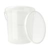 100 x buckets with lid, 16 litres, natural, food-safe, airtight and stable, empty bucket with handle and closure, lid for food, chemistry, wall, paint, washing powder, adhesives view 2