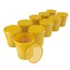 10 x buckets with lid, 16 litres, yellow, food-safe, airtight and stable, empty bucket with handle and closure, lid for food, chemistry, wall, paint, washing powder, adhesives view 1