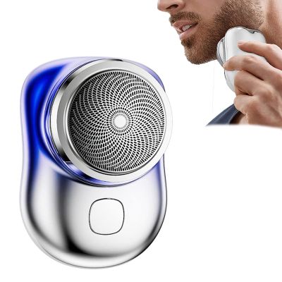 2023 New Pocket Portable Electric Shave, Mini-shave Portable Electric Shaver, USB Rechargeable Shaver For Men, Mini Electric Shaver Pocket Size Waterproof Razor Washable Portable (Blue)