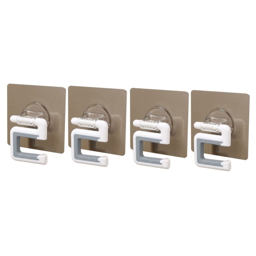 Alipis 4pcs Adhesive Mop Hooks for Household No Drilling Required Wall-Mounted Mop Hangers Strong Adhesive for Bathroom Hooks Storage