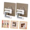Alipis 4pcs Adhesive Mop Hooks for Household No Drilling Required Wall-Mounted Mop Hangers Strong Adhesive for Bathroom Hooks Storage view 3