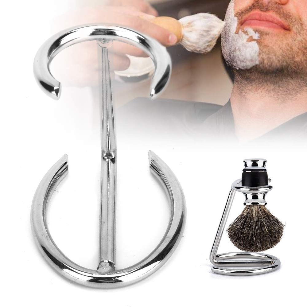 ANKROYU Men Shaving Brush Stand Durable, Feather Razor Stand, Stainless Steel Stand Razor Holder for Salon Home Travel Use