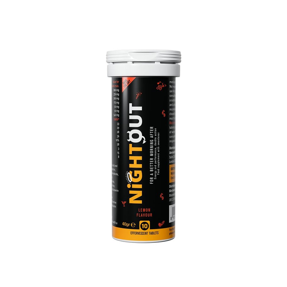 Fast&Up Nightout | Recovery Drink | Electrolyte, Amino Acid & B-Vitamin Drink | Zero Sugar | Fizzy Lemon Flavour | 10 Effervescent Tablets | to Support a Fresh & Energised Morning After