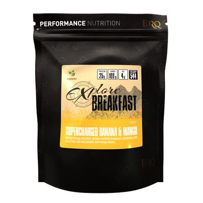 Torq Explore - Banana & Mango Breakfast - Healthy Cereal for Pre & Post Workout, Exercise - High in Protein, 25g of Protein, 100g of Carbohydrates Perfect for Expeditions