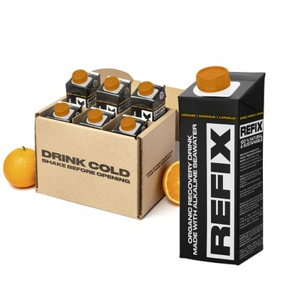 REFIX Orange 6 Tetrapak 250ml - Organic Recovery Drink