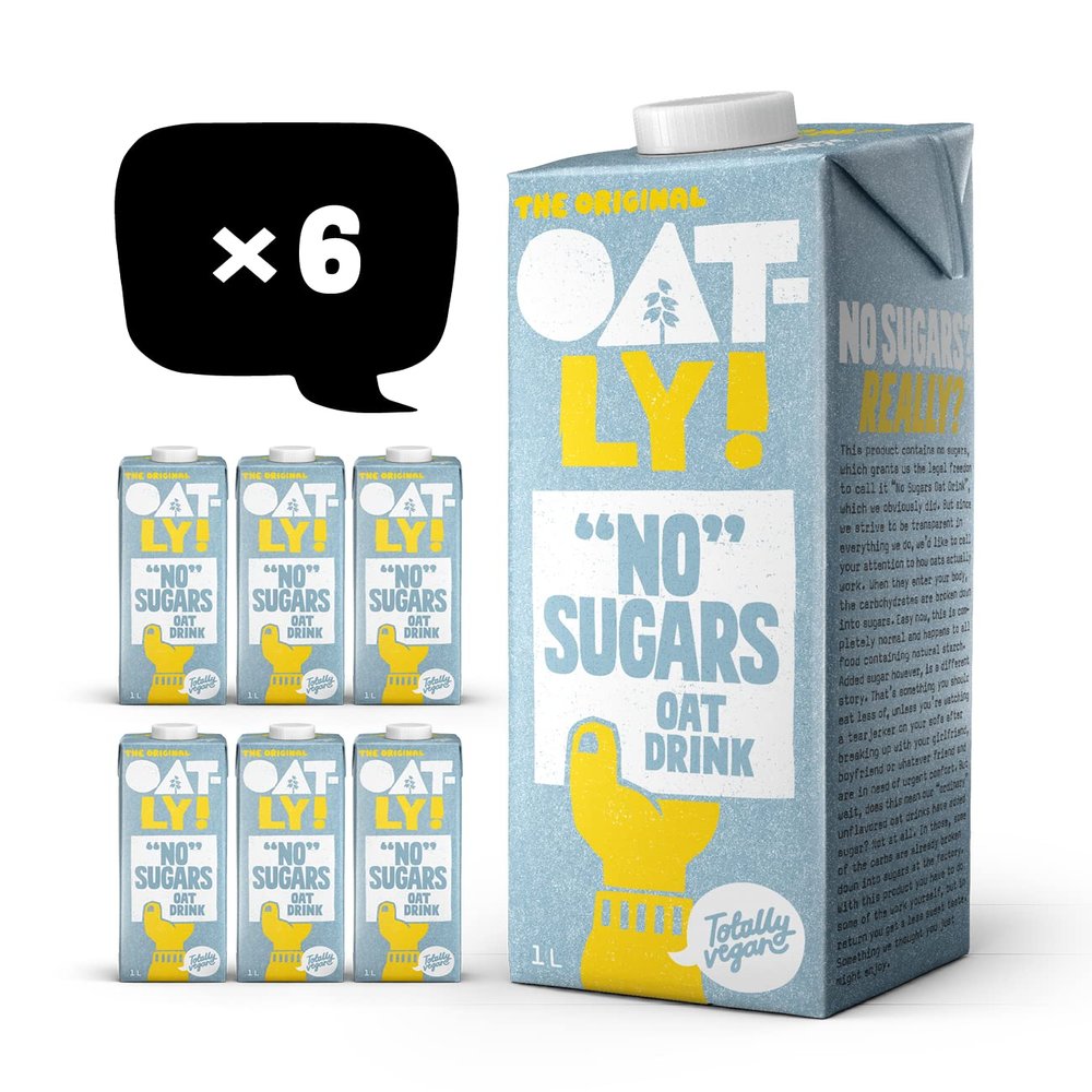 Oatly "No" Sugars Oat Drink 1 Litre (Pack of 6)