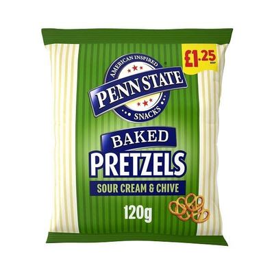Penn State Baked Pretzels Sour Cream & Chives 120g - Box of 14 (Price Marked)
