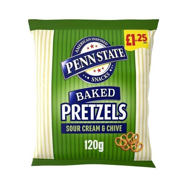 Penn State Baked Pretzels Sour Cream & Chives 120g - Box of 14 (Price Marked)
