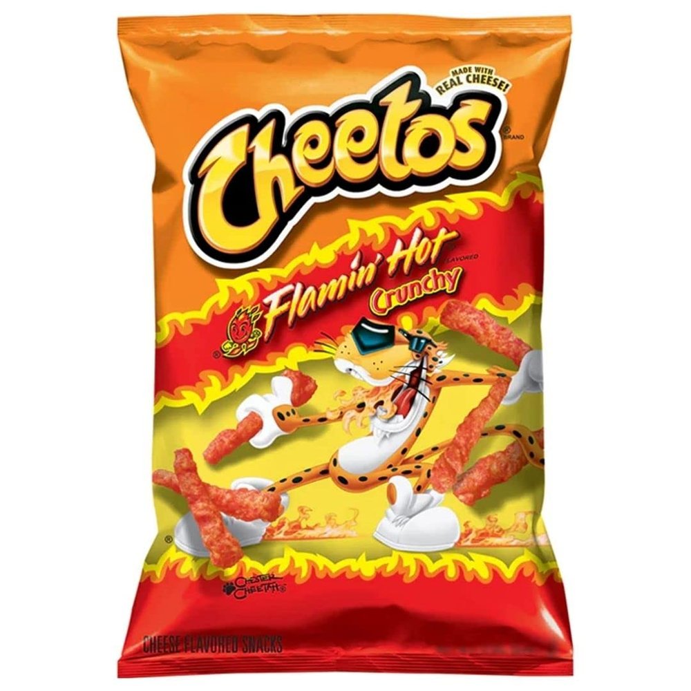 American Flamin Hot Crunchy 8oz - 226g - (Pack of 1) - Original American - Party Snack - Extreme Hot Challenge - BIG PACK - BY BLISSIFY