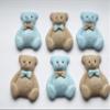 12x Teddy Bears Fondant Edible Cupcake Cake Toppers - Baby Birthday Shower, Blue Brown view 3