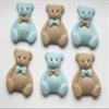 12x Teddy Bears Fondant Edible Cupcake Cake Toppers - Baby Birthday Shower, Blue Brown view 4
