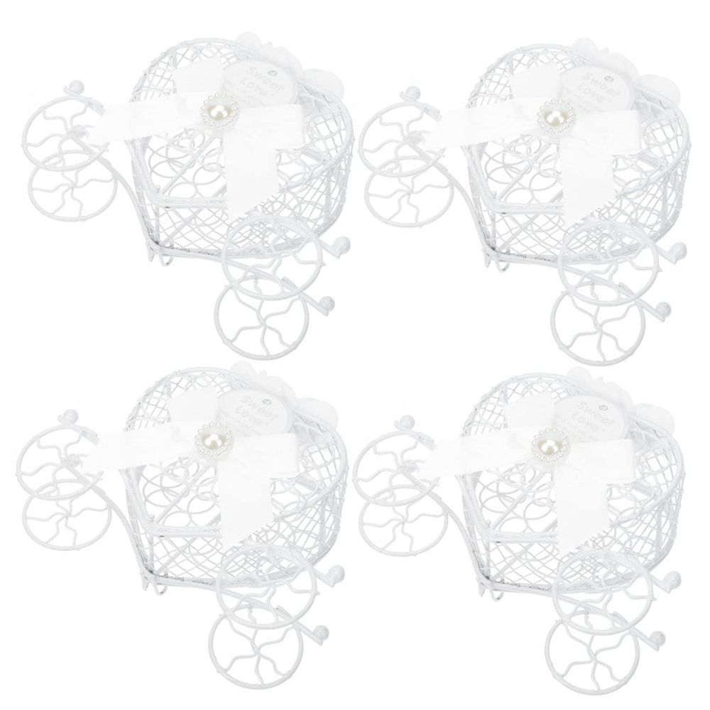 YARNOW 4pcs Iron Candy Box for Wedding Candy Box Creative Embossed for Wedding Sweets and Confectionery As Favour