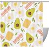 Personalized Shower Curtain Avocado Eggs Beef Vegetables Food view 1