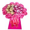 Pink Chocolate Bouquet Hamper Ferero Lindr Gift Men Women Red Gold Blue Pink White Sweets Candy Personalised (Medium) view 1