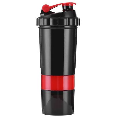 AMONIDA Protein Shaker Bottle, Portable Leak-Proof Flip Top Lid Protein Mixer Bottle with Three Separate Layers Shaker Bottle Gym Shaker Bottle for Fitness