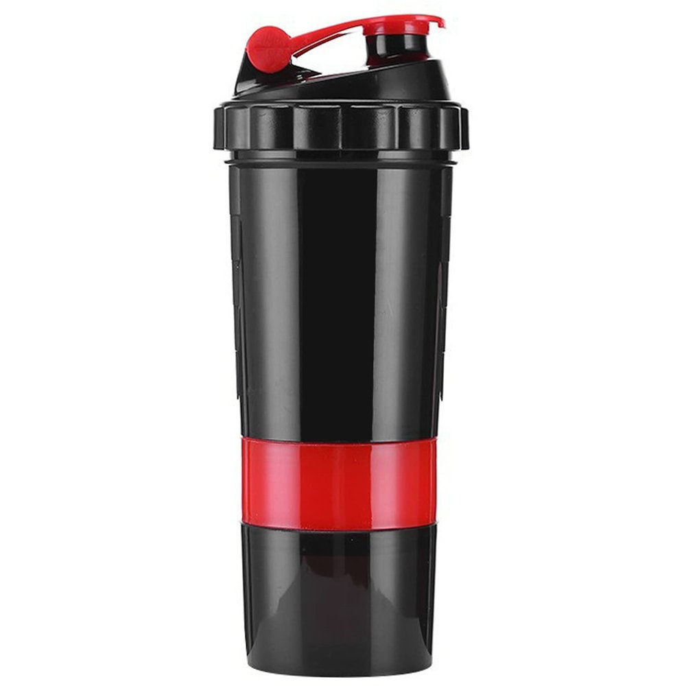 AMONIDA Protein Shaker Bottle, Portable Leak-Proof Flip Top Lid Protein Mixer Bottle with Three Separate Layers Shaker Bottle Gym Shaker Bottle for Fitness